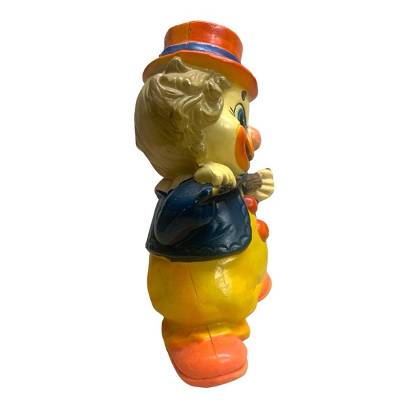 VTG 60s Happy Kitsch Circus Clown Coin Bank Plastic Playing Violin Piggy Bank - Picture 3 of 8